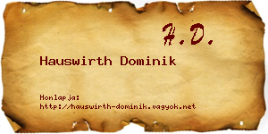 Hauswirth Dominik névjegykártya